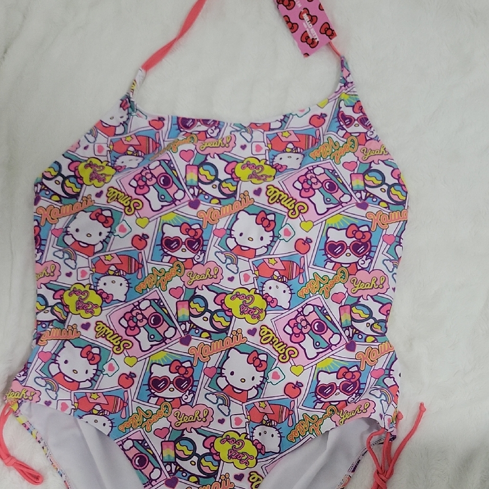 Hello Kitty One Piece Swimsuit - Pink and Yellow